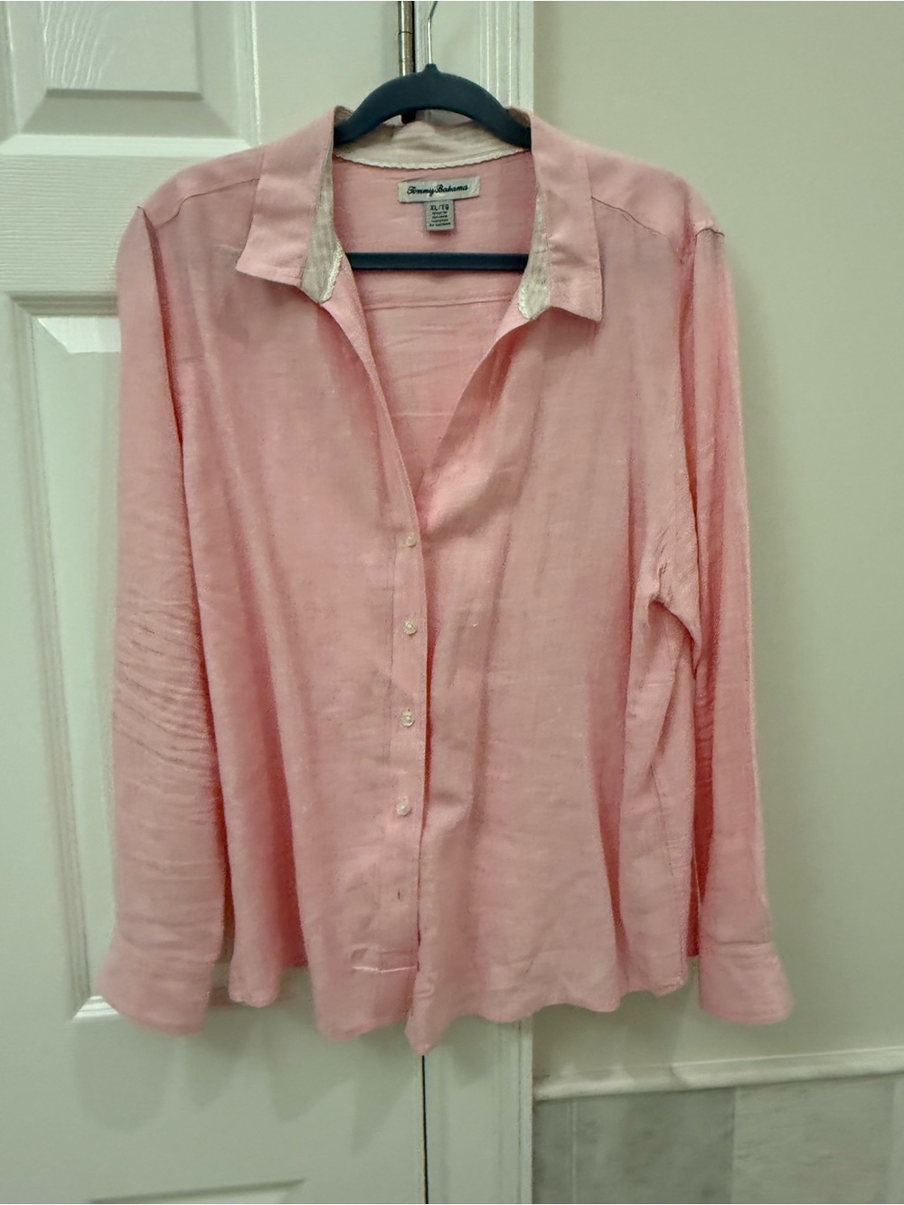Tommy Bahama Pink Linen-Blend Button-Up Shirt - women
